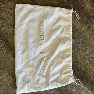 Stuart Weitzman Cream Dust Bag with Gold Logo